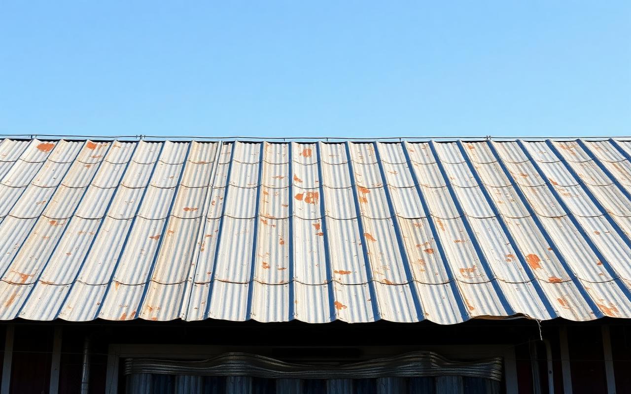 Galvanised corrugated steel roof panels on a Fraser Valley barn