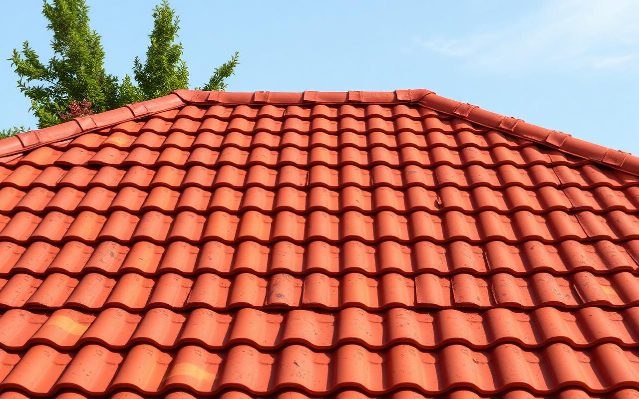 Stone-coated steel tiles installed to mimic terracotta clay roofing